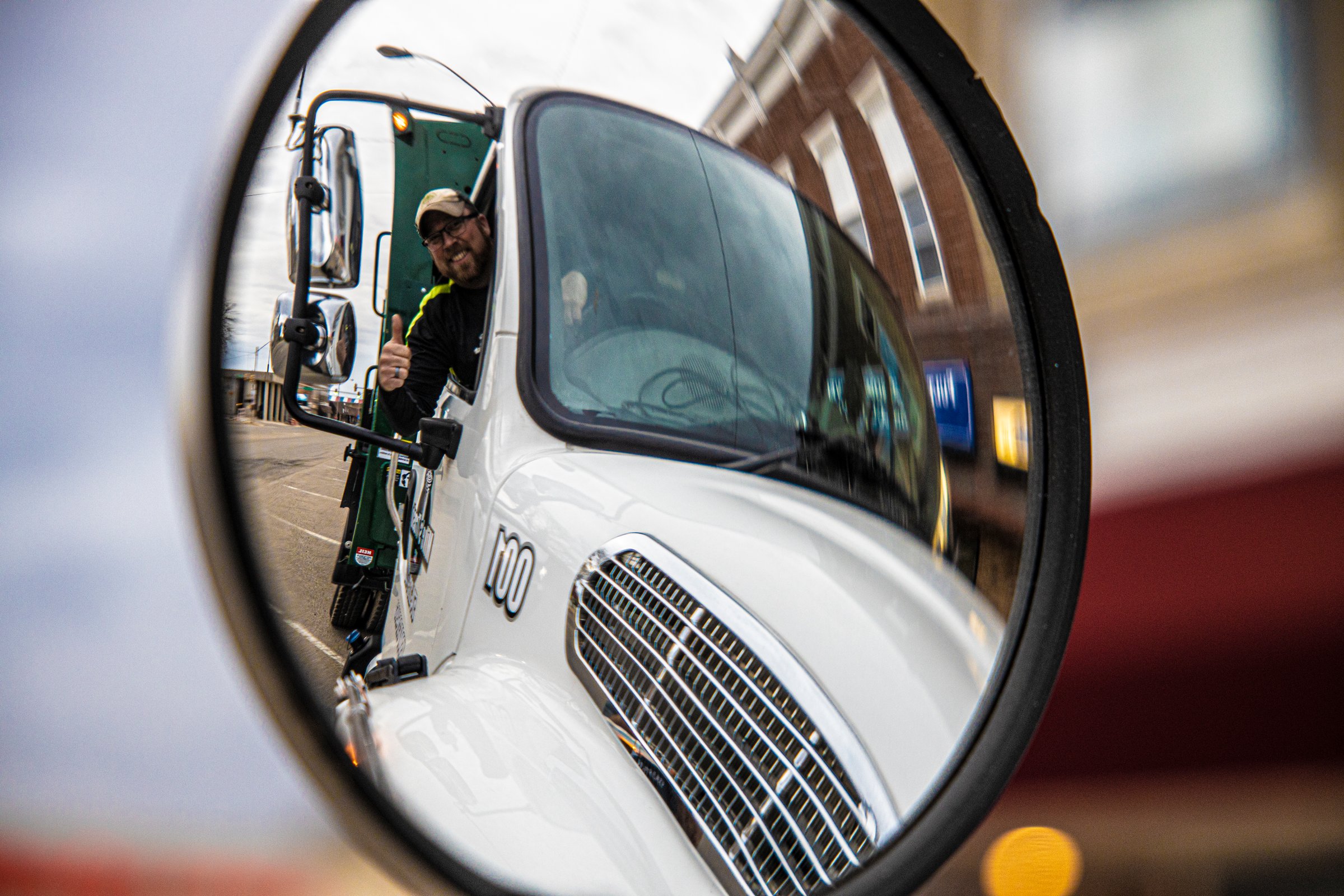 Mike's Trash driver ready for bulk pickup